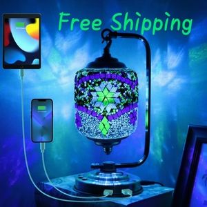 Moroccan Mosaic Stained Glass Lamp